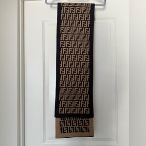 Fendi Wool Scarf with Fendi Logo